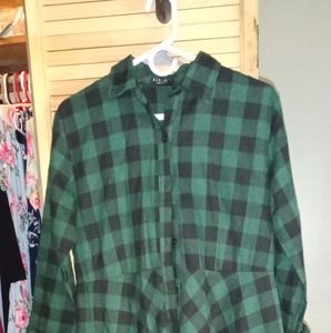 Green buffulo plaid dress
